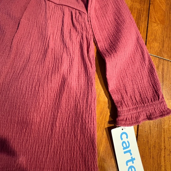 CARTERS Baby Girl Dress Long SleevesToddler Size 24M Pink Bodysuit Dress NEW - Picture 8 of 10